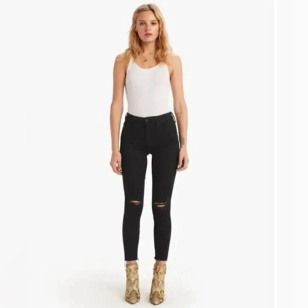 MOTHER The Looker Ankle Fray Guilty As Sin Jeans - Black Size 25 B1832